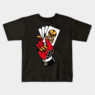 Devil hand playing cards Kids T-Shirt